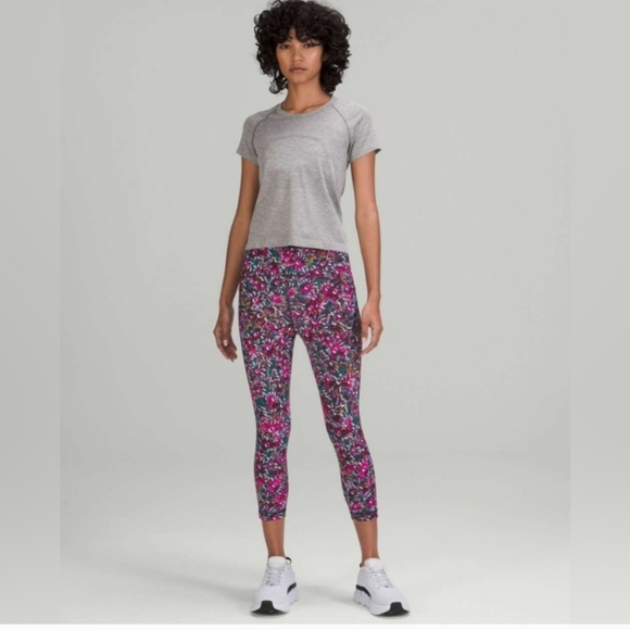 Lululemon Swift Speed High-Rise Crop 21" in Floral Electric Multi Sz 8 - Picture 2 of 15